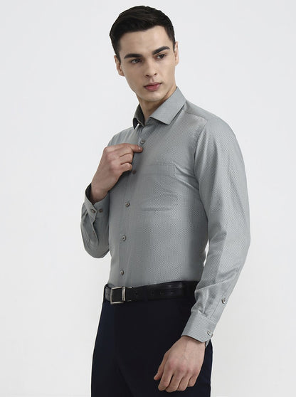 Pista Green Solid Slim Fit Formal Shirt | Greenfibre