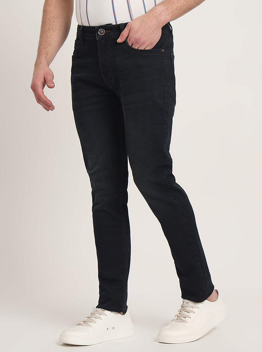 Dark Blue Washed Slim Fit Jeans | JadeBlue