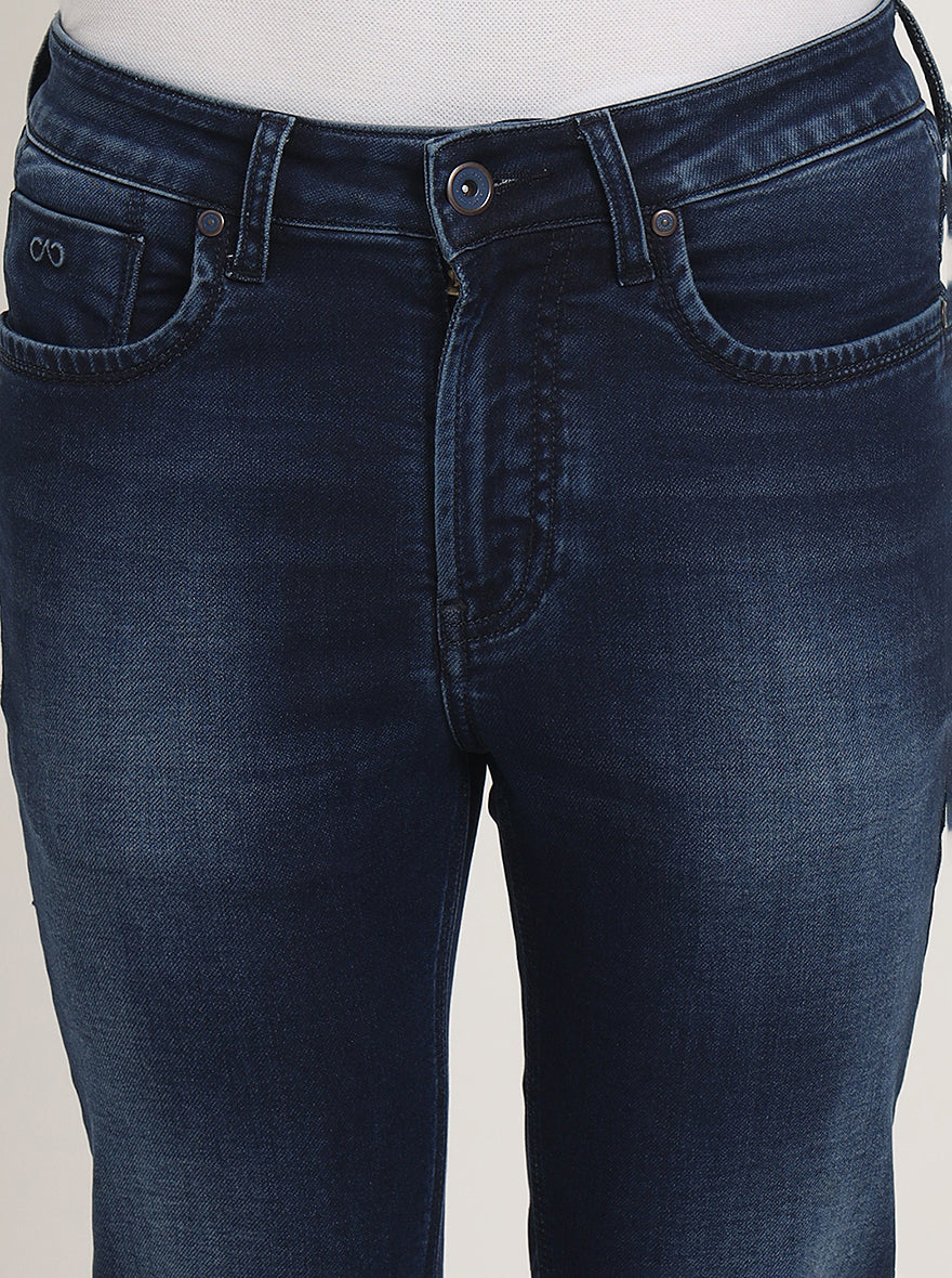 Ink Blue Washed Rider Fit Jeans | JadeBlue