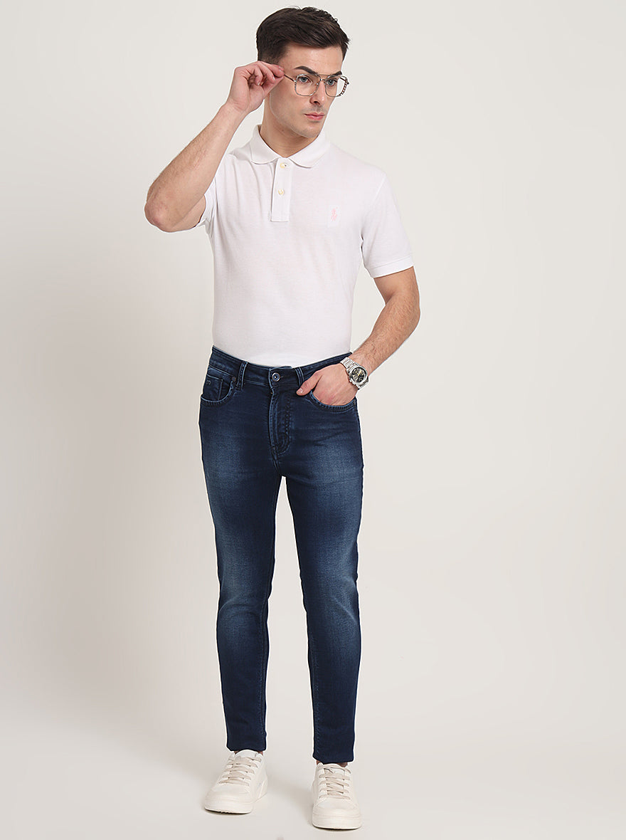 Ink Blue Washed Rider Fit Jeans | JadeBlue