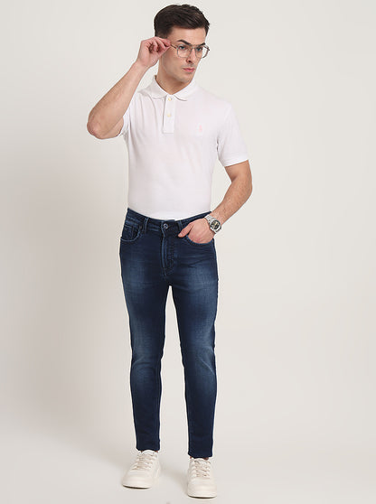 Ink Blue Washed Rider Fit Jeans | JadeBlue