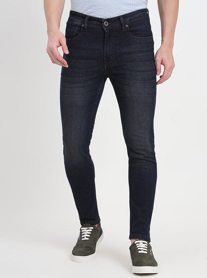 Dark Blue Washed Rider Fit Jeans | JadeBlue