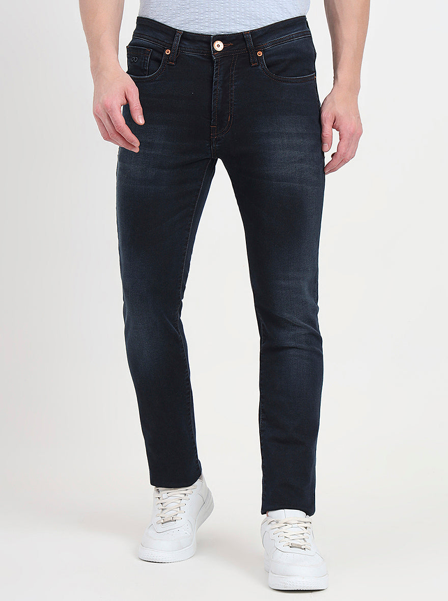 Dark Blue Washed Slim Fit Jeans | JadeBlue