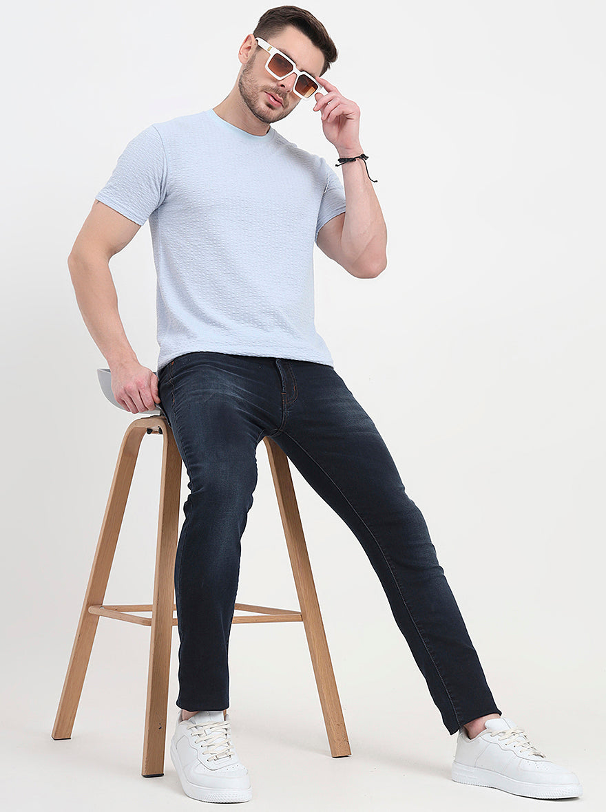 Dark Blue Washed Slim Fit Jeans | JadeBlue