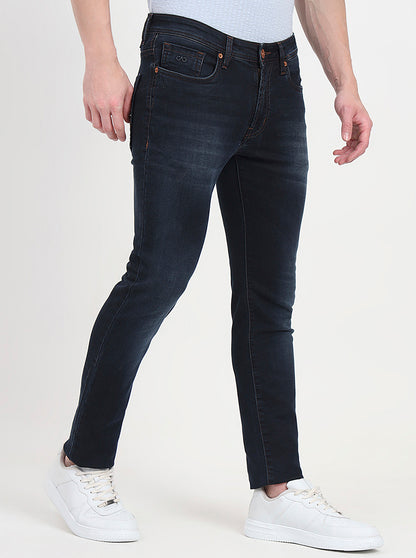 Dark Blue Washed Slim Fit Jeans | JadeBlue