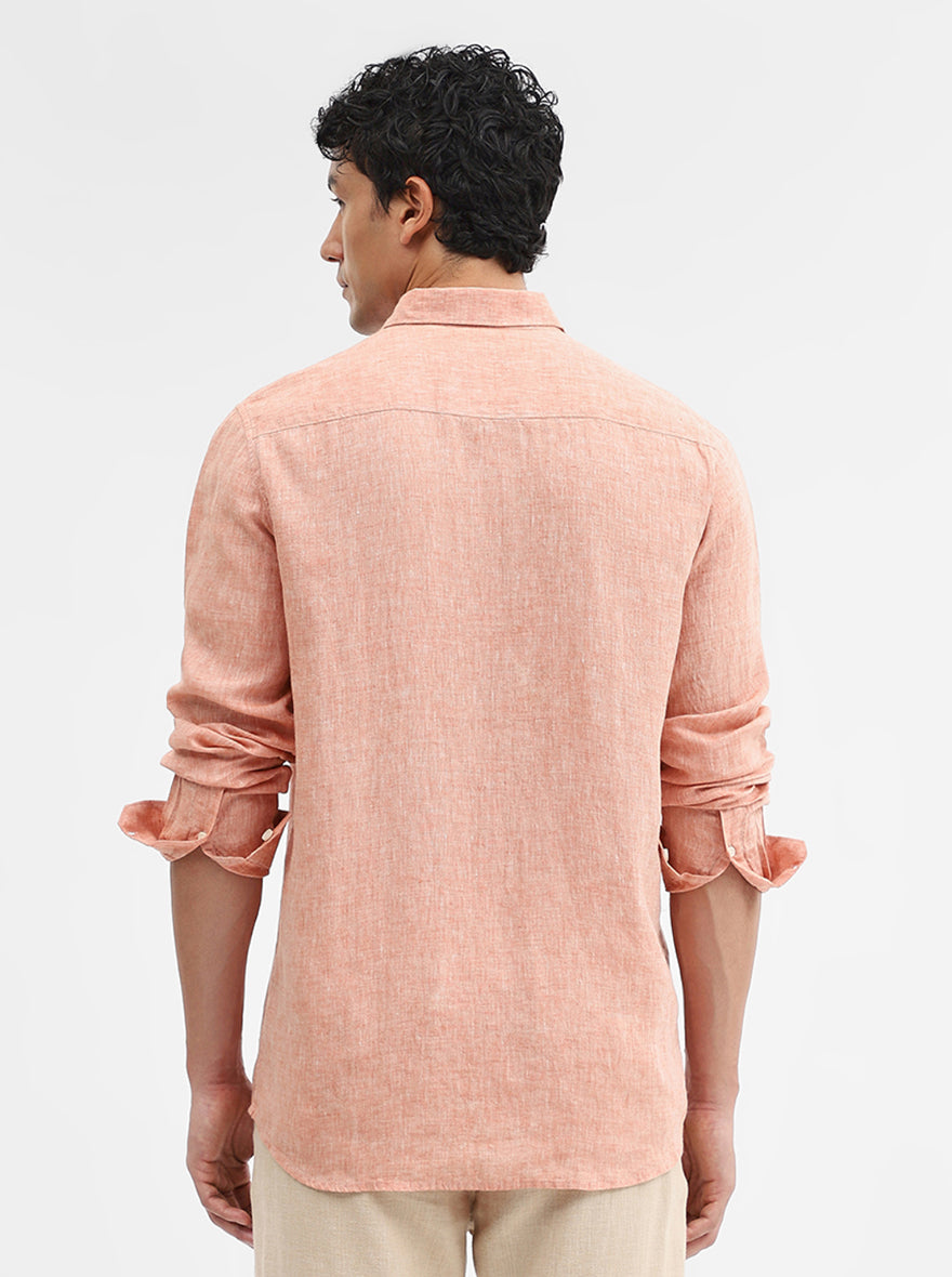 Rust Solid Slim Fit Casual Shirt | JadeBlue