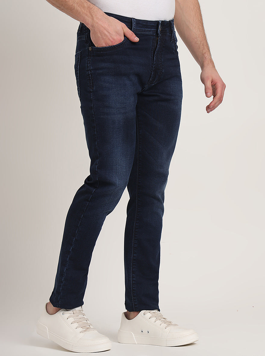 Indigo Blue Washed Slim Fit Jeans | JadeBlue