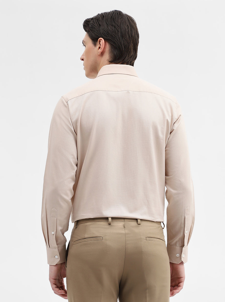 Fawn Solid Regular Fit Formal Shirt | JadeBlue