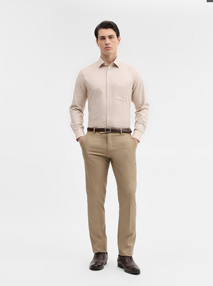 Fawn Solid Regular Fit Formal Shirt | JadeBlue