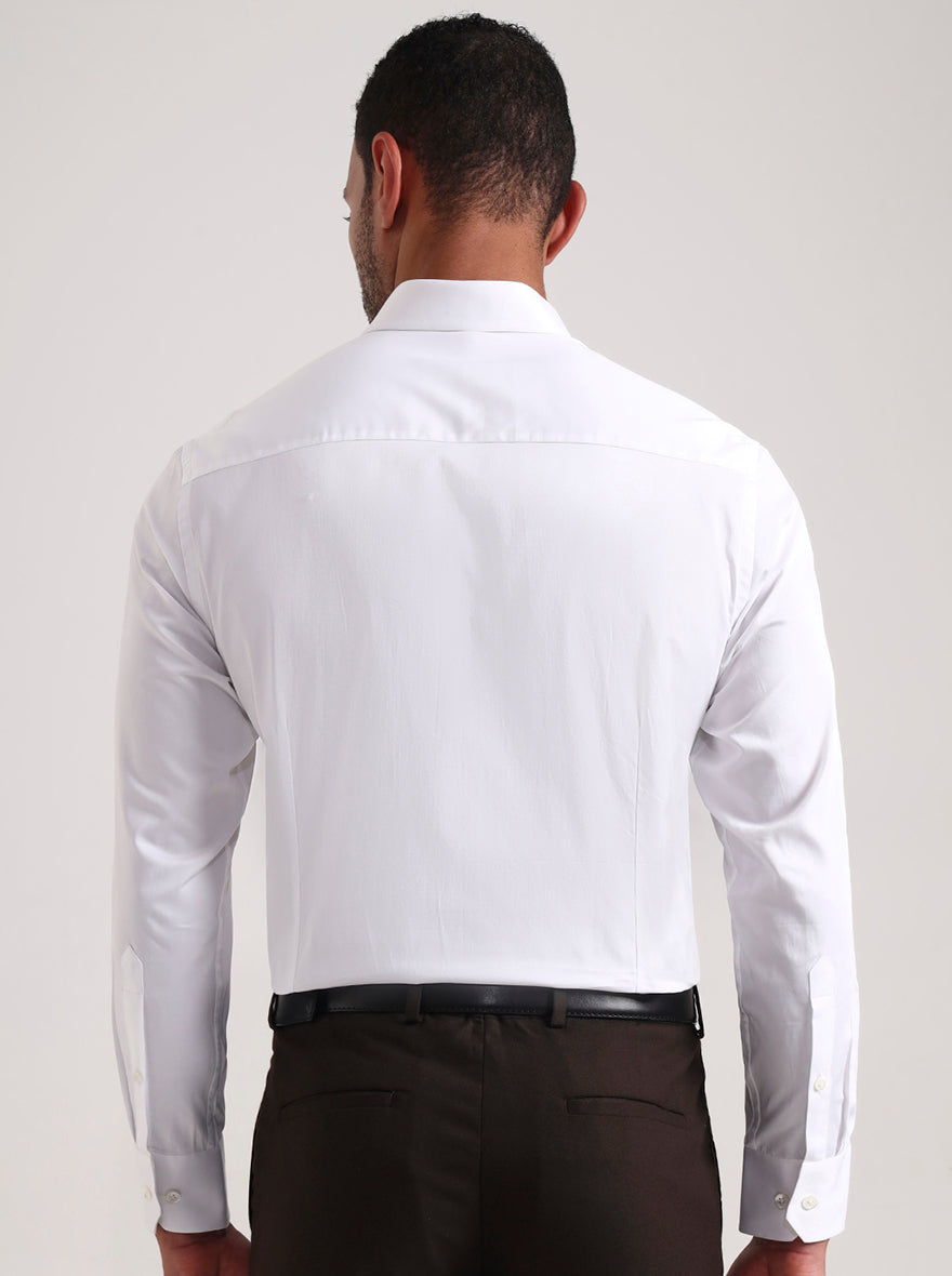 White Solid Slim Fit Formal Shirt | JadeBlue Super Luxe