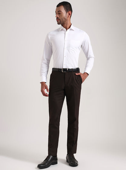 White Solid Slim Fit Formal Shirt | JadeBlue Super Luxe