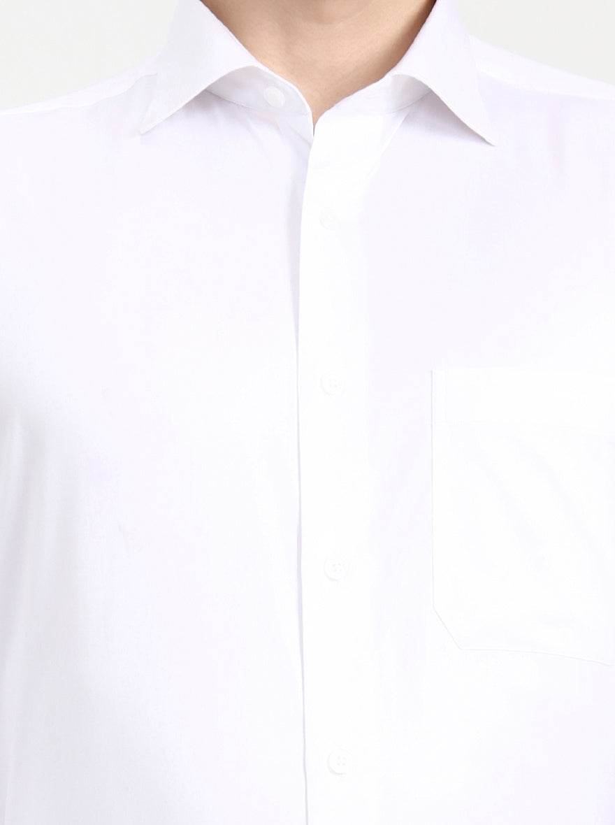 White Solid Regular Fit Formal Shirt | JadeBlue
