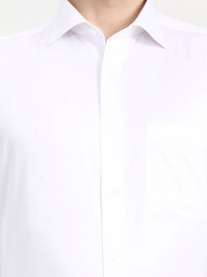 White Solid Regular Fit Formal Shirt | JadeBlue