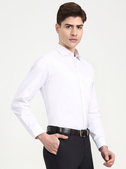 White Solid Regular Fit Formal Shirt | JadeBlue