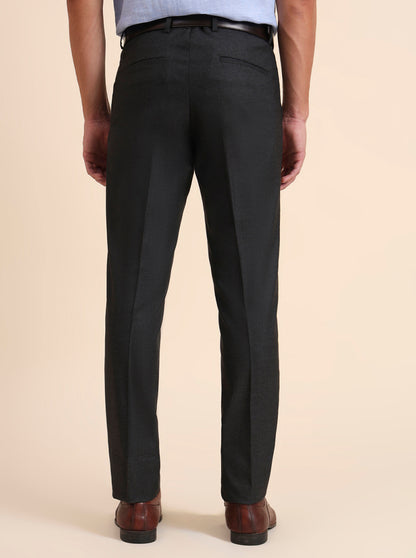 Grey Solid Slim Fit Formal Trouser | Greenfibre