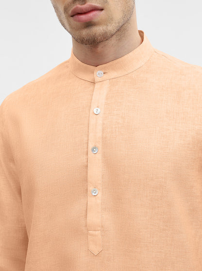 Orange Solid Modi Kurta | JadeBlue