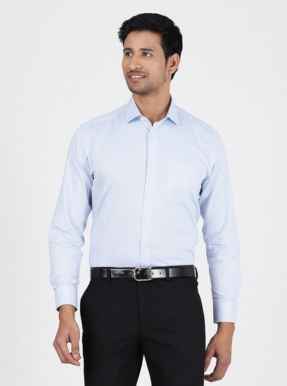 Light Blue Solid Regular Fit Formal Shirt | JadeBlue