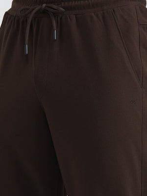 Brown Solid Slim Fit Track Pant | JadeBlue