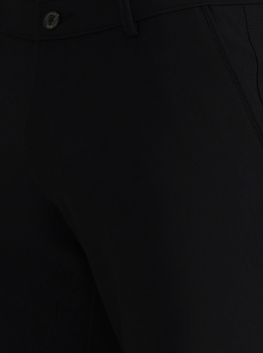 Black Solid Slim Fit Club Wear Trouser | Wyre