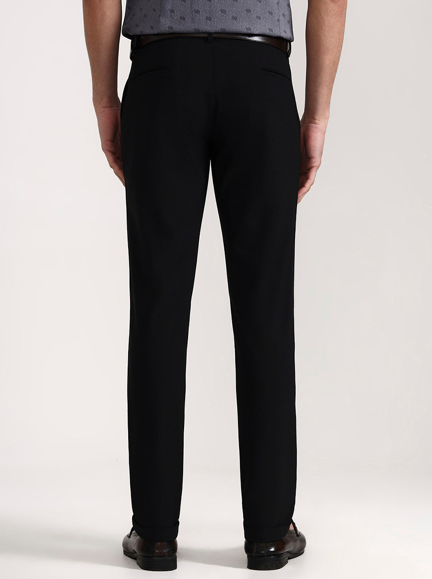 Black Solid Slim Fit Club Wear Trouser | Wyre