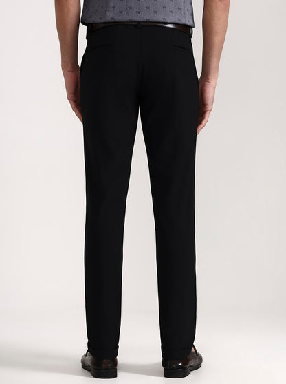 Black Solid Slim Fit Club Wear Trouser | Wyre