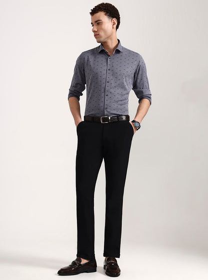 Black Solid Slim Fit Club Wear Trouser | Wyre
