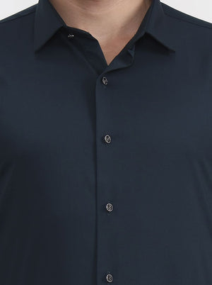 Dark Green Solid Slim Fit Party Wear Shirt | Wyre