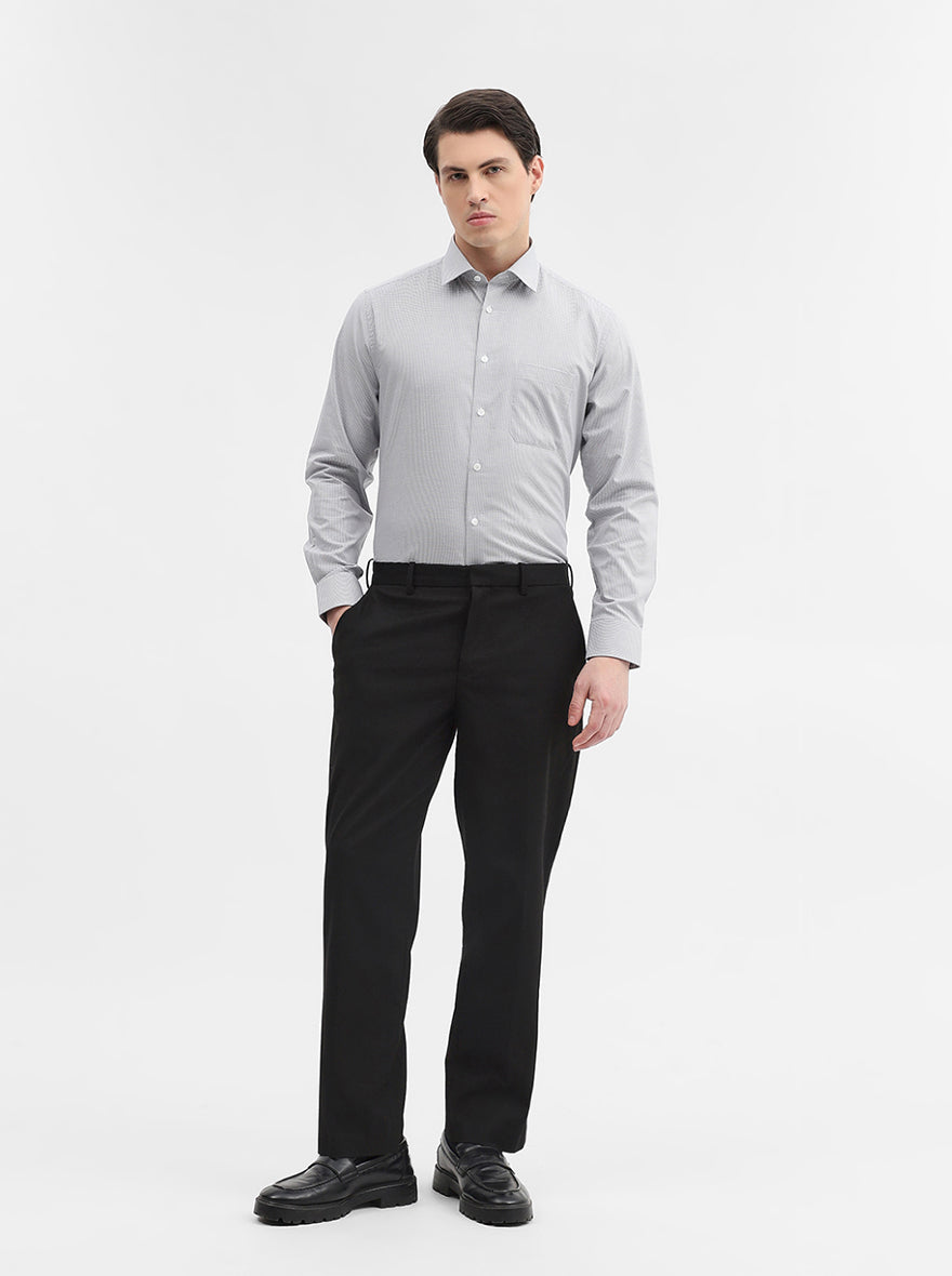 Grey Checked Regular Fit Formal Shirt | JadeBlue