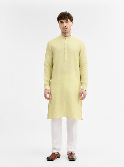 Green Solid Modi Kurta | JadeBlue