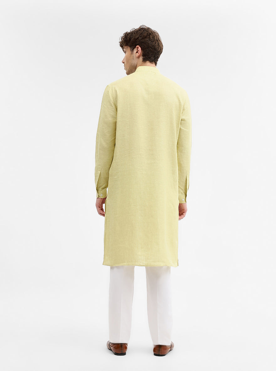 Green Solid Modi Kurta | JadeBlue