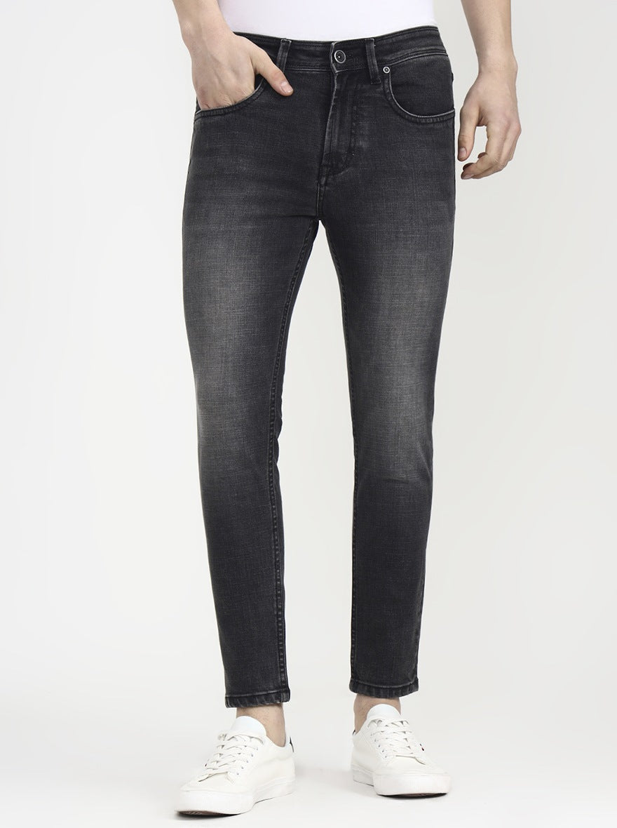 Charcoal Grey Solid Rider Fit Jeans | JadeBlue