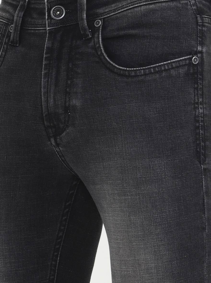 Charcoal Grey Solid Rider Fit Jeans | JadeBlue