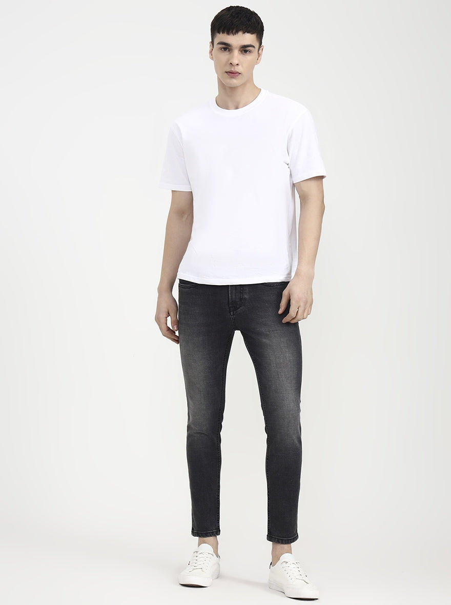 Charcoal Grey Solid Rider Fit Jeans | JadeBlue