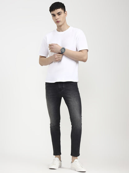Charcoal Grey Solid Rider Fit Jeans | JadeBlue