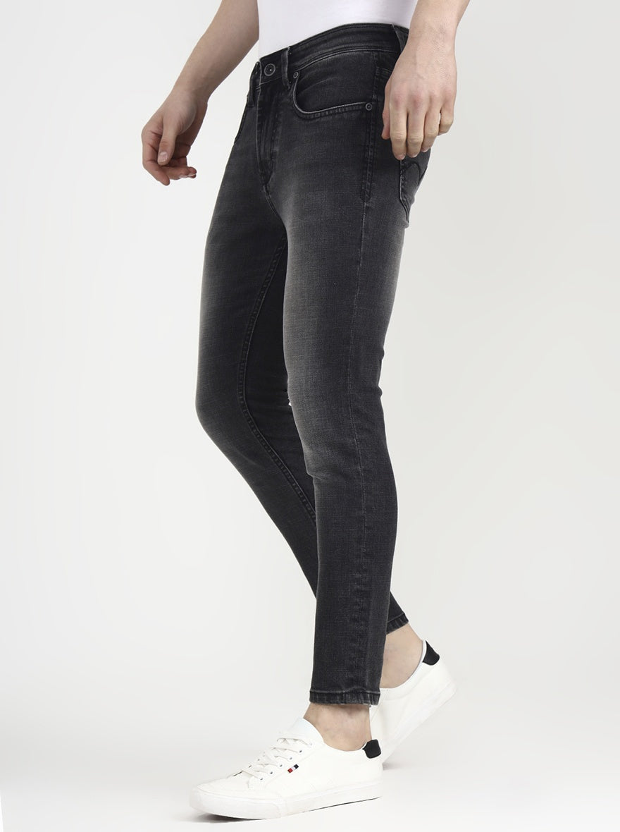 Charcoal Grey Solid Rider Fit Jeans | JadeBlue