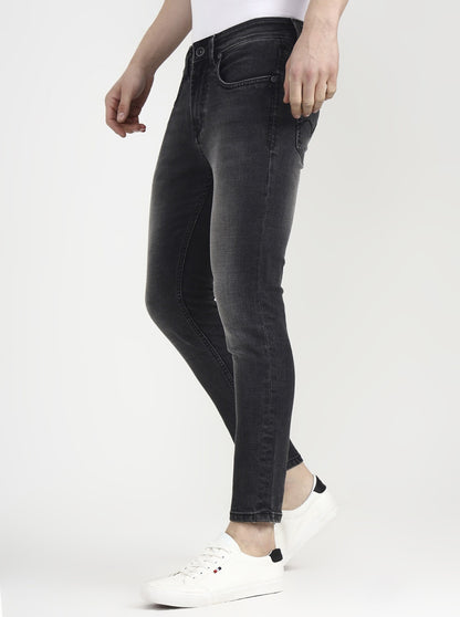 Charcoal Grey Solid Rider Fit Jeans | JadeBlue