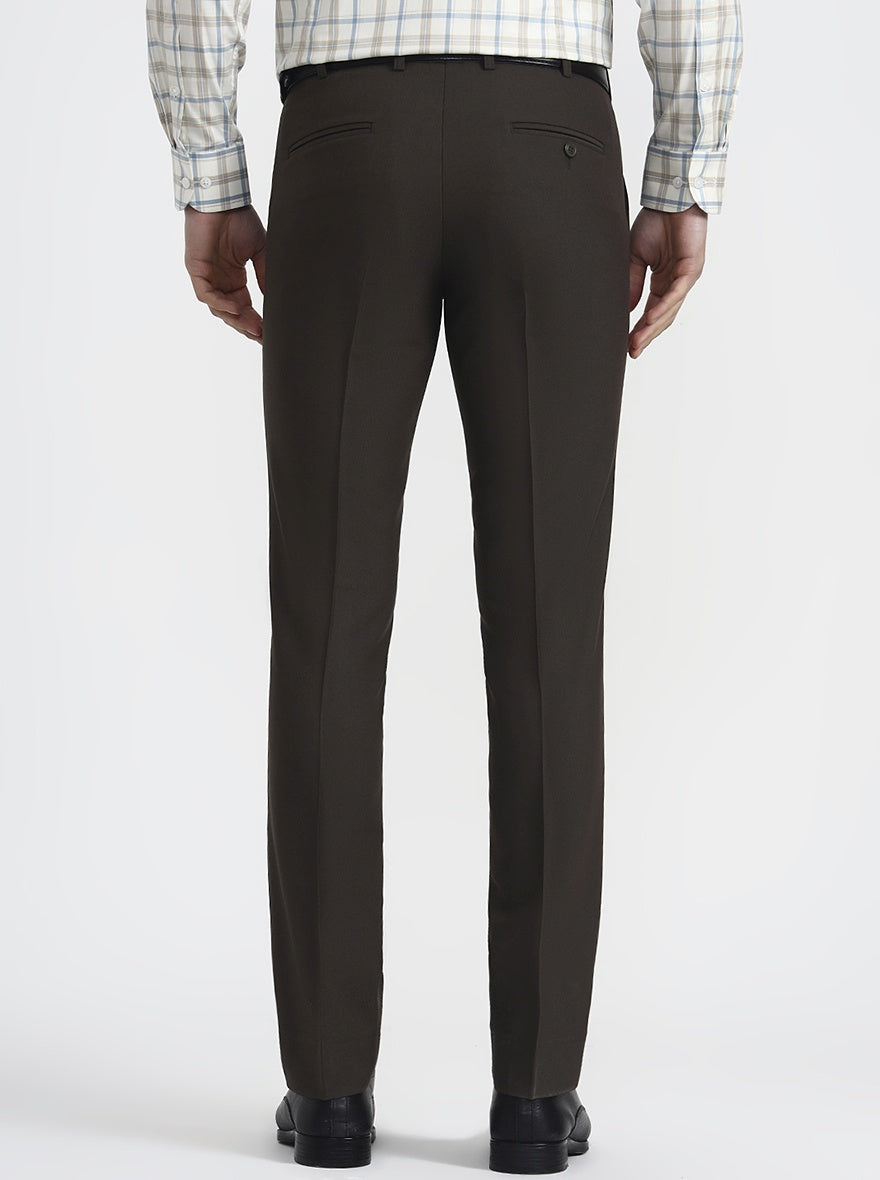 Grey Solid Slim Fit Formal Trouser | Metal