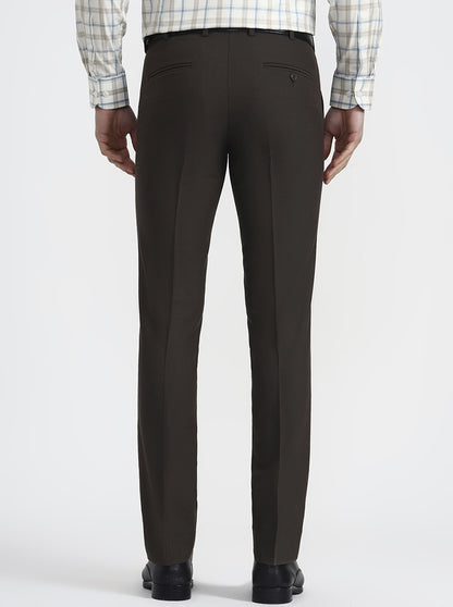 Grey Solid Slim Fit Formal Trouser | Metal