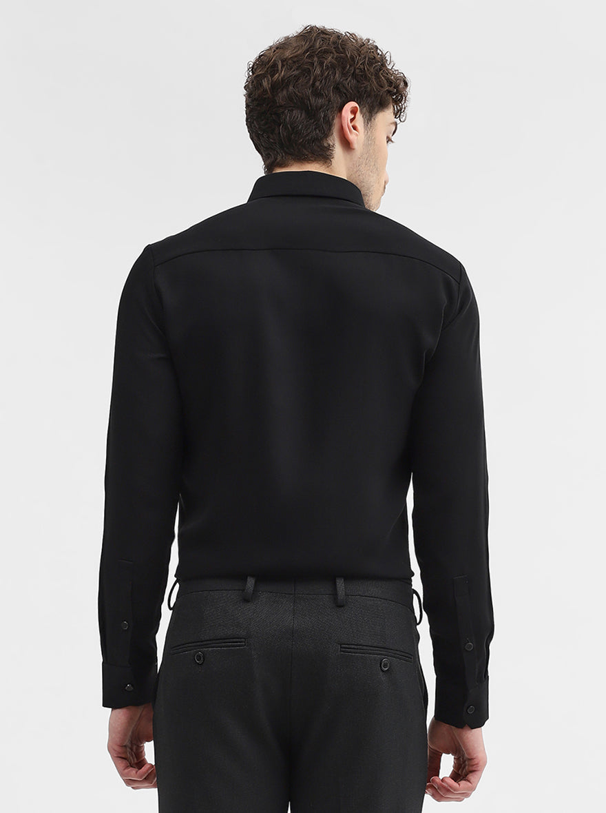 Black Solid Slim Fit Party Wear Shirt | Wyre