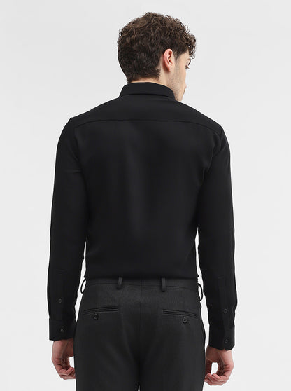 Black Solid Slim Fit Party Wear Shirt | Wyre