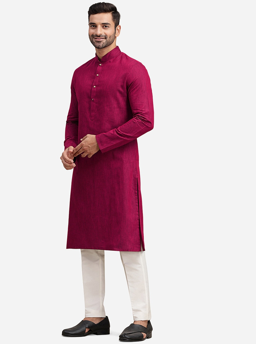 Red & Pink Kurta | The Kurta Company