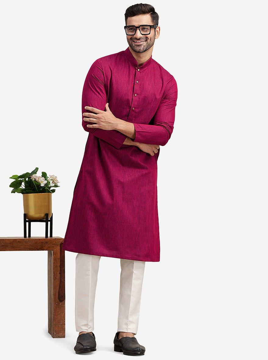 Red & Pink Kurta | The Kurta Company