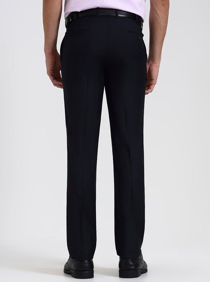 Blue Solid Slim Fit Formal Trouser | JadeBlue Super Luxe