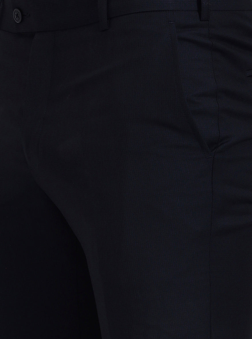 Blue Solid Slim Fit Formal Trouser | JadeBlue Super Luxe