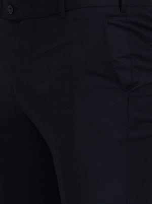 Blue Solid Slim Fit Formal Trouser | JadeBlue Super Luxe