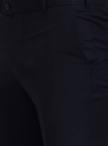 Blue Solid Slim Fit Formal Trouser | JadeBlue Super Luxe