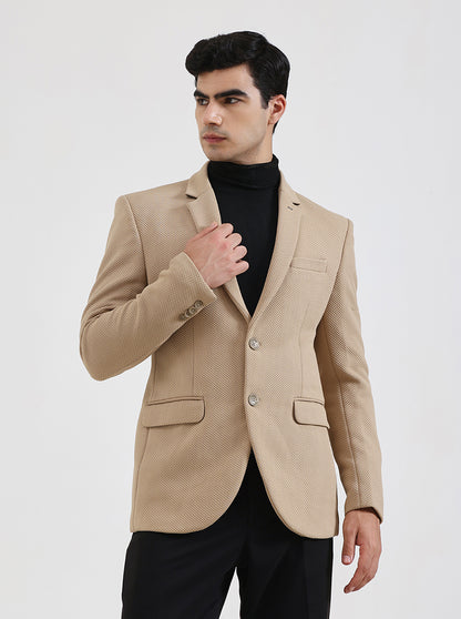 Fawn Solid Regular Fit Blazer | JB Studio