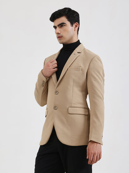 Fawn Solid Regular Fit Blazer | JB Studio
