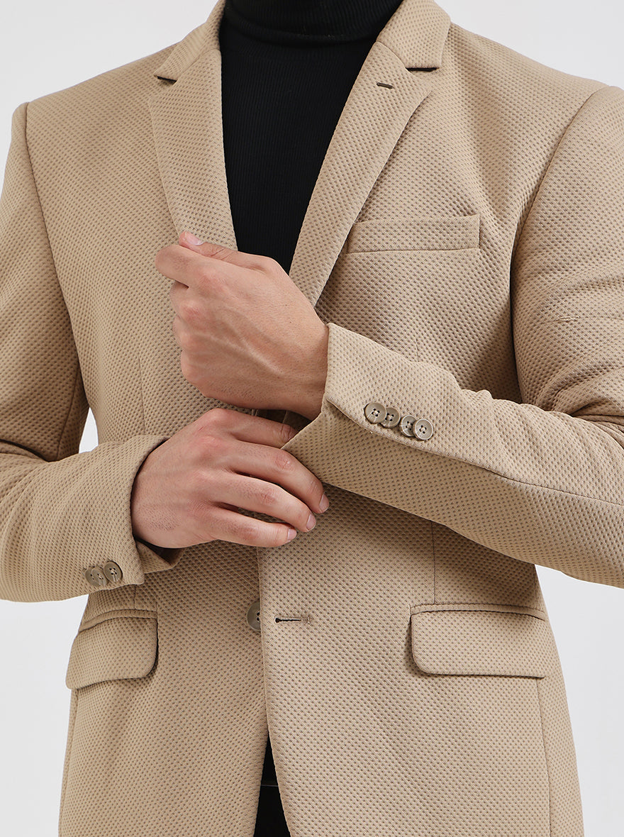 Fawn Solid Regular Fit Blazer | JB Studio