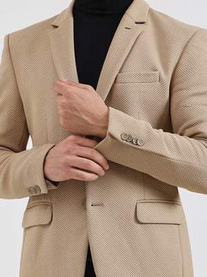 Fawn Solid Regular Fit Blazer | JB Studio